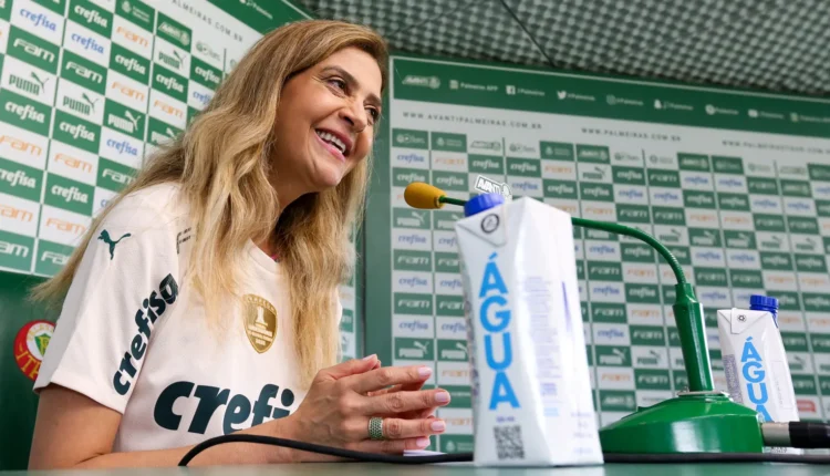 Leila Pereira comemora empate do Palmeiras